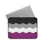 Asexual Pride Flag Laptop Sleeve: Ripple Print Protective Case