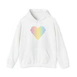 Pansexual Heart Lines Hoodie: Pride Gradient Sweater