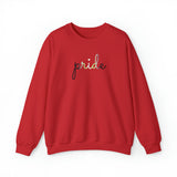 Agender Pride Sweater: Flowing Cursive 'Pride' in Gradient Hues