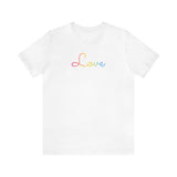 Pansexual Love Script Tee: Subtly Elegant Pride T-Shirt