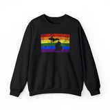 Michigan Pride Flag Sweater: Rainbow LGBTQ+ State Silhouette Distressed Sweatshirt