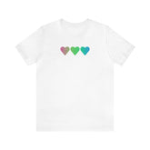 Polysexual Flag Hearts T-Shirt: Pride LGBTQ+ Gradient Design