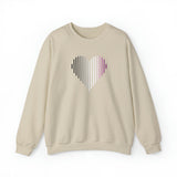 Asexual Heart Lines Sweater: Pride Gradient Sweatshirt