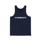 Bigender Flag Hearts Tank-Top: Pride LGBTQ+ Gradient Design