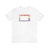Pennsylvania Pride Flag Tee: Rainbow LGBTQ+ State Silhouette Distressed Shirt