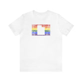 Utah Pride Flag Tee: Rainbow LGBTQ+ State Silhouette Distressed Shirt