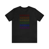 Hawaii LGBTQ+ Pride Flag, Faded Black T-Shirt