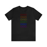 Ohio LGBTQ+ Pride Flag, Faded Black T-Shirt