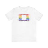 New Mexico Pride Flag Tee: Rainbow LGBTQ+ State Silhouette Distressed Shirt