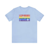 Hawaii Pride Flag Tee: Rainbow LGBTQ+ State Silhouette Distressed Shirt