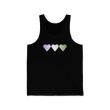 Genderqueer Flag Hearts Tank-Top: Pride LGBTQ+ Gradient Design