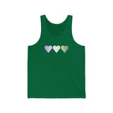 Genderqueer Flag Hearts Tank-Top: Pride LGBTQ+ Gradient Design
