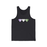 Genderqueer Flag Hearts Tank-Top: Pride LGBTQ+ Gradient Design