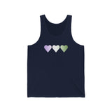 Genderqueer Flag Hearts Tank-Top: Pride LGBTQ+ Gradient Design
