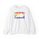 Kentucky Pride Flag Sweater: Rainbow LGBTQ+ State Silhouette Distressed Sweatshirt