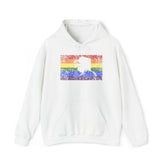 Alaska Pride Flag Hoodie: Rainbow LGBTQ+ State Silhouette Distressed Hooded Sweatshirt