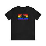 Texas Pride Flag Tee: Rainbow LGBTQ+ State Silhouette Distressed Shirt