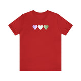 Genderqueer Flag Hearts T-Shirt: Pride LGBTQ+ Gradient Design