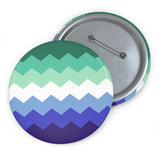 Gay Pride Flag Pin: Round Button with Sharp Design
