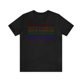 South Carolina LGBTQ+ Pride Flag, Faded Black T-Shirt