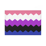 Genderfluid Pride Flag Magnet: Wavey Rectangle Button for Fridge