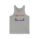 Washington Pride Flag Tank: Rainbow LGBTQ+ State Silhouette Distressed Tank-Top