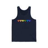 Pride Flag Hearts Tank-Top: Pride LGBTQ+ Gradient Design