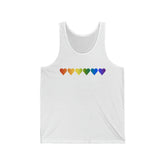 Pride Flag Hearts Tank-Top: Pride LGBTQ+ Gradient Design