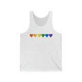 Pride Flag Hearts Tank-Top: Pride LGBTQ+ Gradient Design