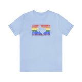 Texas Pride Flag Tee: Rainbow LGBTQ+ State Silhouette Distressed Shirt