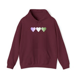 Genderqueer Flag Hearts Hoodie: Pride LGBTQ+ Gradient Design