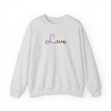 Polyamory Love Script Sweatshirt: Subtly Elegant Pride Sweater