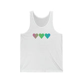 Polysexual Flag Hearts Tank-Top: Pride LGBTQ+ Gradient Design