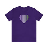 Genderqueer Heart Lines T-Shirt: Pride Gradient Tee