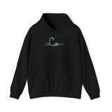 Gay Pride Love Script Hoodie: Subtly Elegant Pride Sweatshirt
