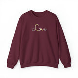 Demigender Love Script Sweatshirt: Subtly Elegant Pride Sweater