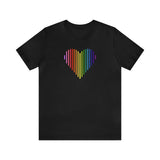 Gilbert Baker Pride Flag Heart Lines T-Shirt: Pride Gradient Tee