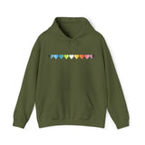 Queer Flag Hearts Hoodie: Pride LGBTQ+ Gradient Design