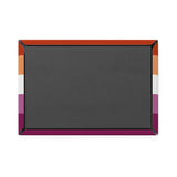 Lesbian Pride Flag Magnet: Ripple Rectangle Button for Fridge
