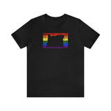 Oregon Pride Flag Tee: Rainbow LGBTQ+ State Silhouette Distressed Shirt