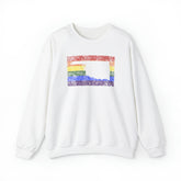 Oklahoma Pride Flag Sweater: Rainbow LGBTQ+ State Silhouette Distressed Sweatshirt