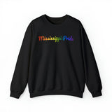 Mississippi Pride Sweatshirt: Flowing Cursive Design with LGBTQ+ Gradient