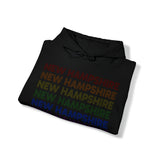 New Hampshire LGBTQ+ Pride Flag, Faded Black Hoodie