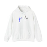 Polyamory Pride Hoodie: Flowing Cursive 'Pride' in Gradient Hues