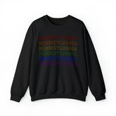 Pennsylvania LGBTQ+ Pride Flag, Faded Black Sweater