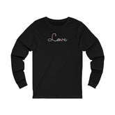 Transgender Love Script Long Sleeve T-Shirt: Subtly Elegant Pride Tee