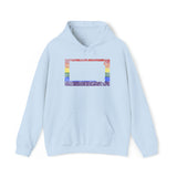 South Dakota Pride Flag Hoodie: Rainbow LGBTQ+ State Silhouette Distressed Hooded Sweatshirt