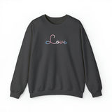 Transgender Love Script Sweatshirt: Subtly Elegant Pride Sweater