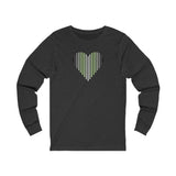 Agender Heart Lines Long Sleeve T-Shirt: Pride Gradient Tee
