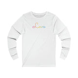 Pansexual Love Script Long Sleeve T-Shirt: Subtly Elegant Pride Tee